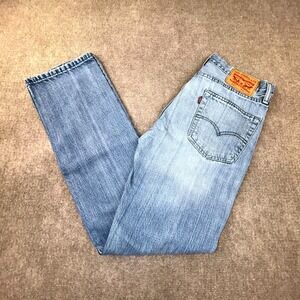 Levi's 514 Jeans Mens 30x32 Blue Denim Cotton Non Stretch Straight Leg Travel
